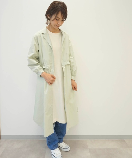 「haupia」 シャツワンピース MEDIUM グレイッシュベージュ レディース_画像9