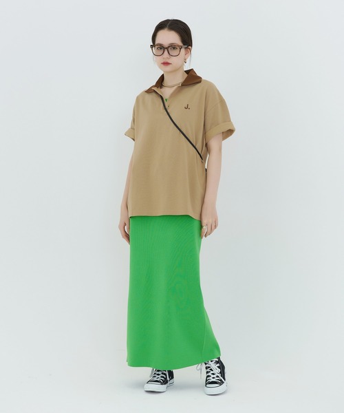 「TINA:JOJUN」 半袖ポロシャツ M ベージュ レディース_画像6