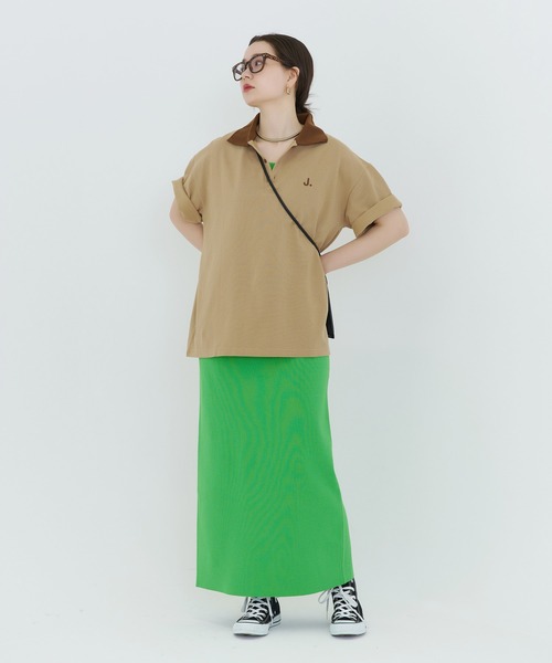 「TINA:JOJUN」 半袖ポロシャツ M ベージュ レディース_画像7