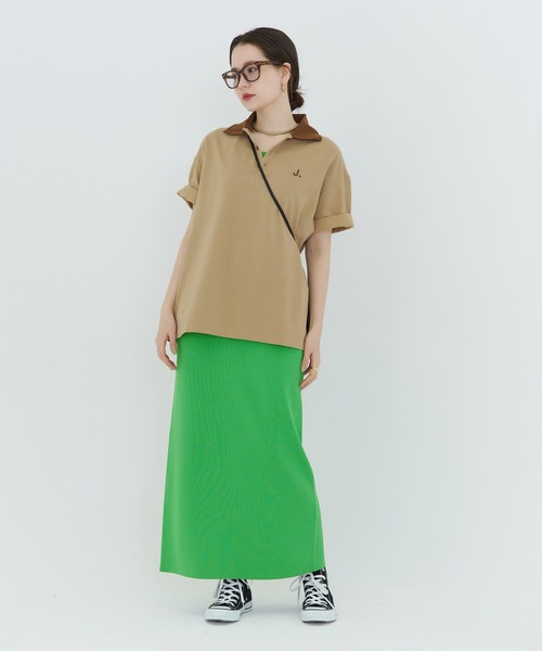 「TINA:JOJUN」 半袖ポロシャツ M ベージュ レディース_画像8
