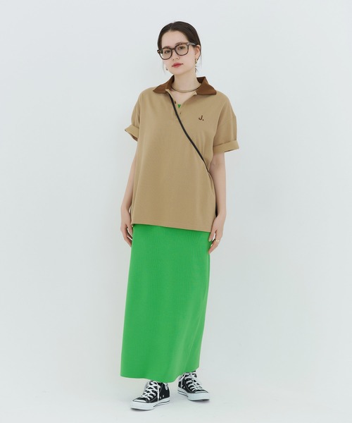 「TINA:JOJUN」 半袖ポロシャツ M ベージュ レディース_画像9