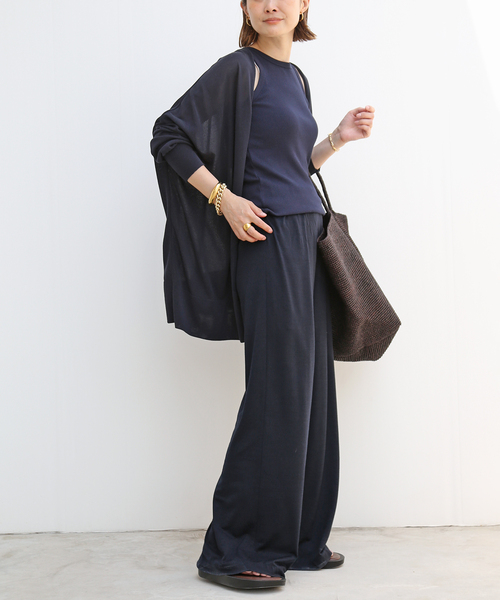 美品 Deuxieme Classe 別注 ウエストロゴパンツ ストライプ 36 Deuxieme Classe（ドゥーズィエムクラス） ストライプ柄パンツ 36