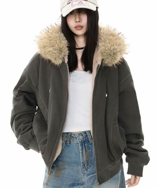 美品ジャーナルスタンダード ファー付きフード ジャンパー ブルゾン アウター 「裏ファー」ファーフード付き ブルゾンジャケット