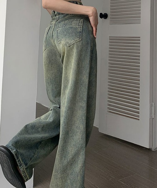 ジーンズ デニム デニムパンツ ハイウェストワイドレッグデニム