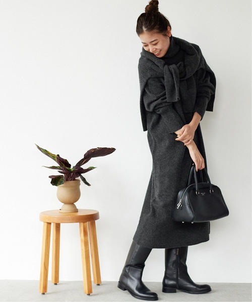 「JOURNAL STANDARD relume」 ニットワンピース FREE チャコールグレー レディース_画像3