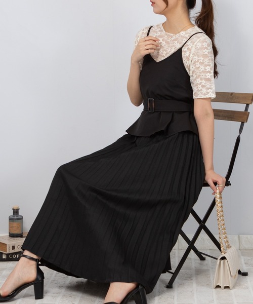 「pumpkin port」 キャミソールワンピース MEDIUM ブラック レディース_画像2