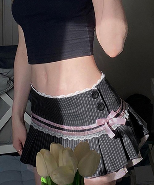 「meJane」 プリーツスカート S チャコールグレー レディース_画像3