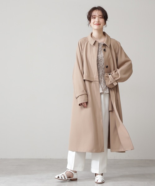 「N.(N. Natural Beauty Basic)」 ステンカラーコート MEDIUM ベージュ レディース_画像2