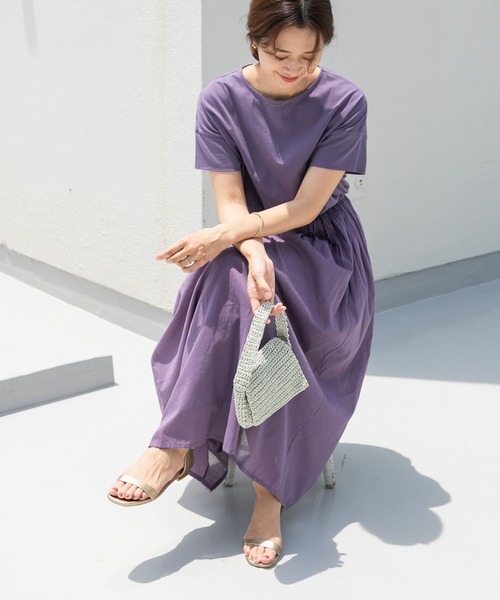 「URBAN RESEARCH DOORS」 半袖ワンピース MEDIUM グリーン レディース_画像2