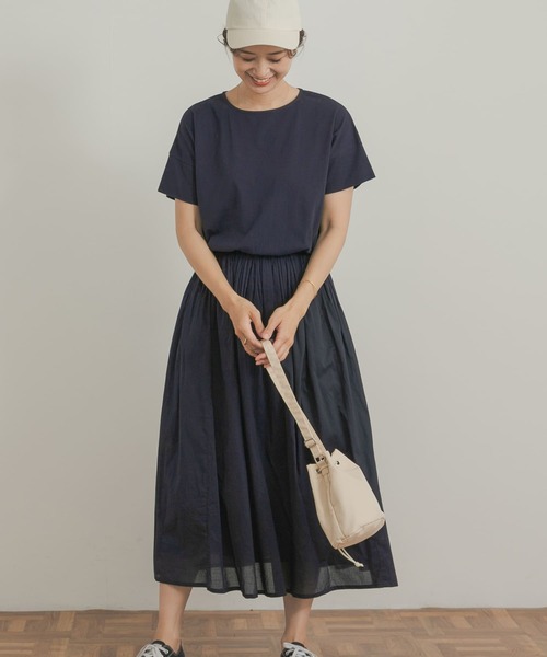 「URBAN RESEARCH DOORS」 半袖ワンピース MEDIUM グリーン レディース_画像4