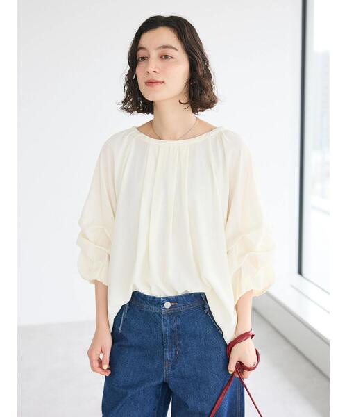 「CRAFT STANDARD BOUTIQUE」 「furry」7分袖ブラウス FREE アイボリー レディース_画像5