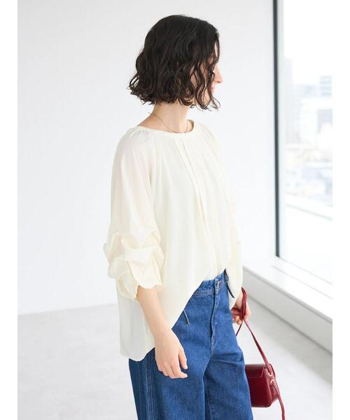 「CRAFT STANDARD BOUTIQUE」 「furry」7分袖ブラウス FREE アイボリー レディース_画像6