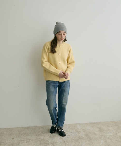 「Crisp」 ニットカーディガン FREE アイボリー レディース_画像4