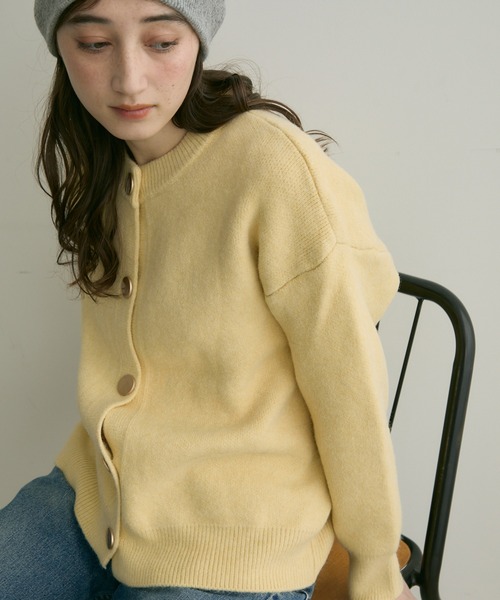 「Crisp」 ニットカーディガン FREE アイボリー レディース_画像9