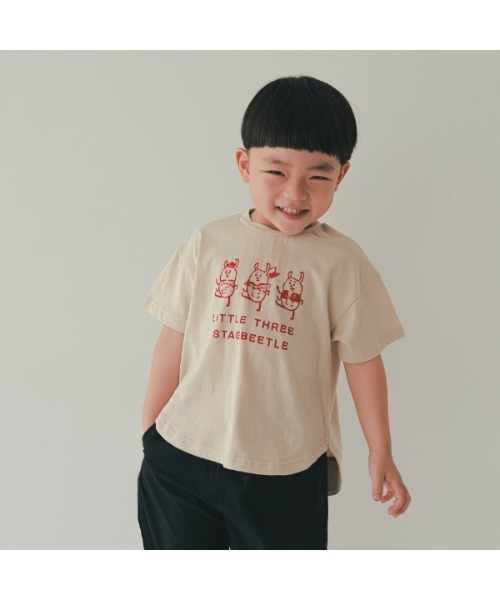 「nicohrat」 「KIDS」半袖Tシャツ 120cm オリーブ キッズ_画像2