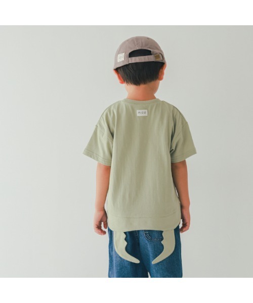 「nicohrat」 「KIDS」半袖Tシャツ 120cm オリーブ キッズ_画像4