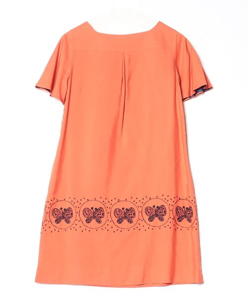 mina perhonen（ミナペルホネン） リボン半袖ワンピース 36 レッド 