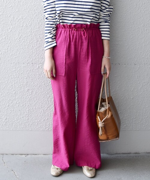 「SHIPS」 イージーパンツ ONE SIZE ネイビー レディース_画像9