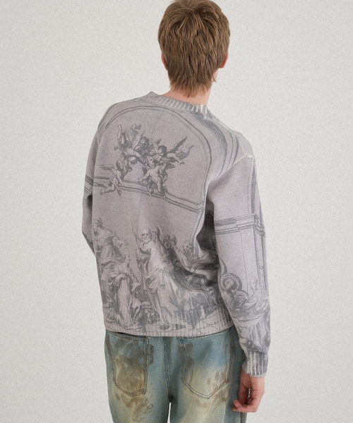 「WISH FOR EVER」 長袖ニット SMALL ブラウン メンズ_画像7