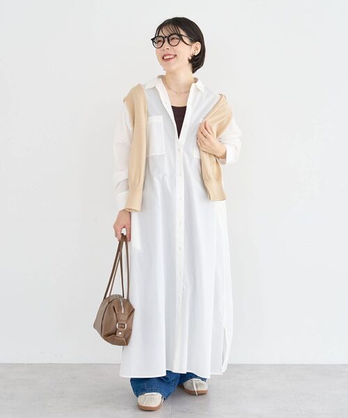ito fukuoka ホワイト シャツワンピース　パンツセット Green Parks（グリーンパークス） シャツワンピース UVカットシャツ