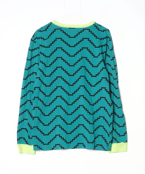 「ALDIES」 長袖Tシャツ MEDIUM ブルーグリーン メンズ_画像2