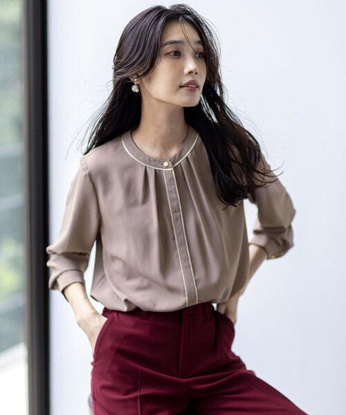 「ANY SIS」 長袖ブラウス MEDIUM ネイビー レディース_画像5