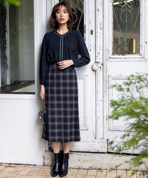「ANY SIS」 長袖ブラウス MEDIUM ネイビー レディース_画像7