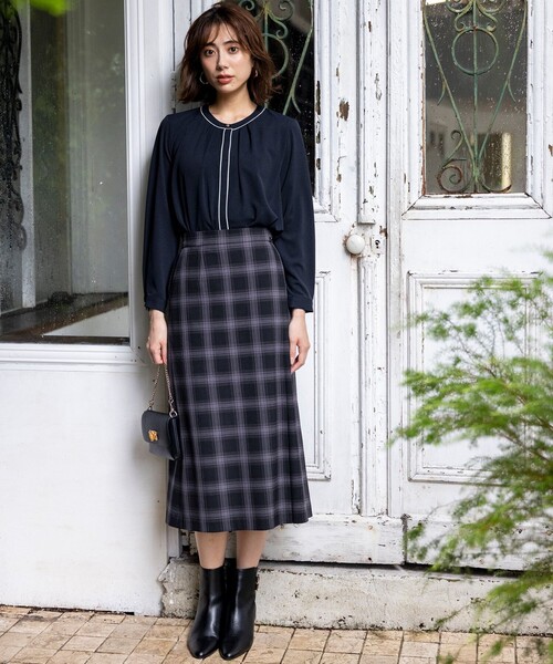 「ANY SIS」 長袖ブラウス MEDIUM ネイビー レディース_画像8