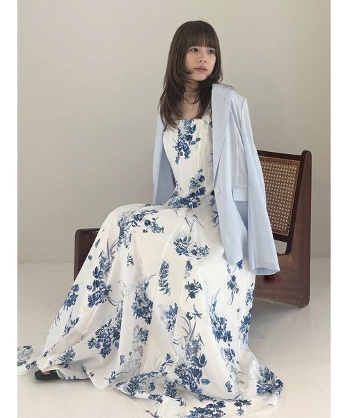 ワンピース 「00サイズあり」レイヤードライクフラワーワンピース／ウォッシャブルの画像