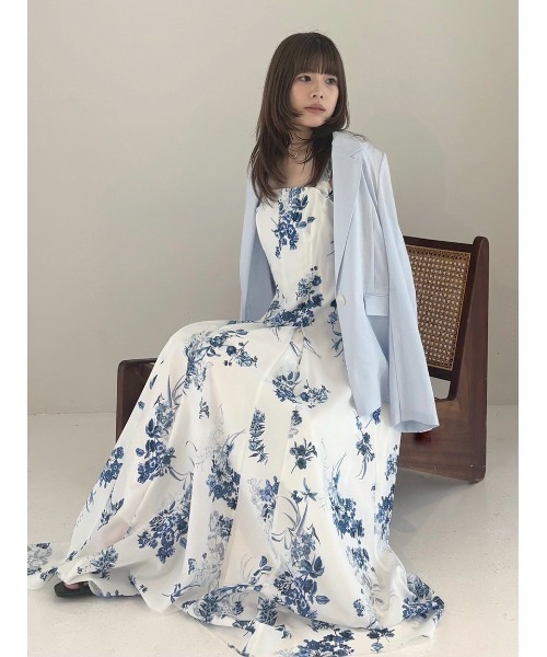 ワンピース 「00サイズあり」レイヤードライクフラワーワンピース／ウォッシャブルの画像