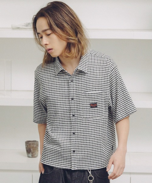 【極美品】 rabbit 半袖 シャツ ランニング チェック トレラン SM THRASHER（スラッシャー） シャツ 半袖 THRASHER×MSG 別注 サッカー