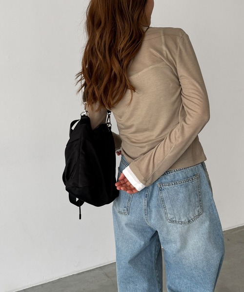 「CANAL JEAN」 長袖カットソー ONE SIZE ベージュ レディース_画像7