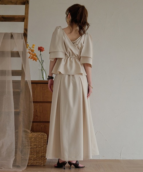 mideal（マイディール） 2way ribbon asymmetry tops / 2wayリボン