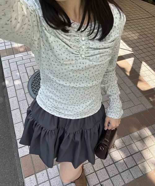 「continuer de NICE CLAUP」 長袖カットソー FREE オフホワイト レディース_画像7
