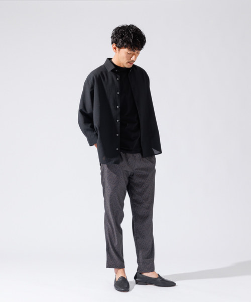 「ABAHOUSE GRAY」 長袖シャツ 46 モカ メンズ_画像3