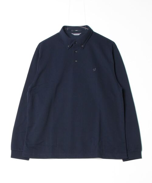 「SHIPS」 長袖ポロシャツ SMALL ネイビー メンズ_画像2
