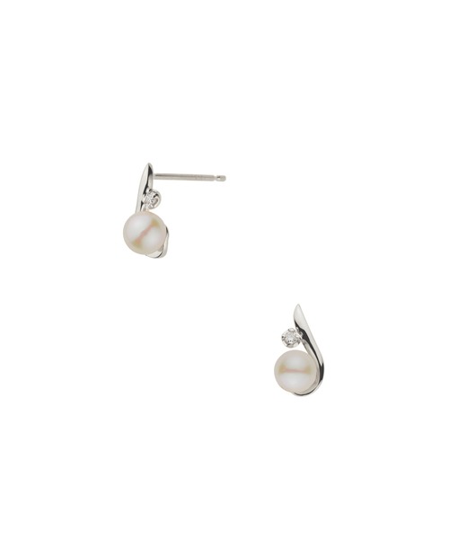 ピアス プラチナ アコヤパールピアス レディースの画像