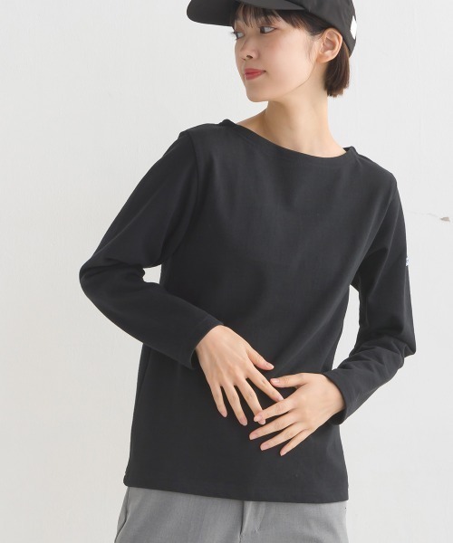 OMNES（オムネス） tシャツ 「ユニセックス」バスク生地 ボートネック