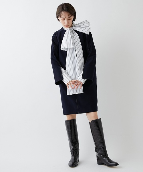 Whim Gazette ワンピース 【WEB限定】ステッチミニワンピース Whim Gazette ワンピース 【WEB限定】ステッチミニワンピース