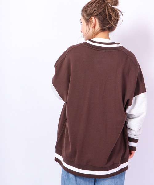 RE730 スタジャン マルチ サガラ刺繍 バーシティジャケット スタジャン