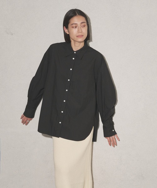 ブラウス シャツ コットンナイロンタックシャツ -洗濯機洗い可- レディース
