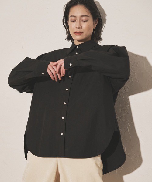 ブラウス シャツ コットンナイロンタックシャツ -洗濯機洗い可- レディース