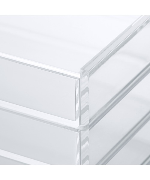 ロゼ 無印良品 重なるアクリルケース5段 4つセット 無印良品（MUJI） 収納 重なるアクリルケース・横型5段 約幅25．5