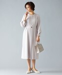 ワンピース 「洗える」ライトサテン ワンピースの詳細画像1
