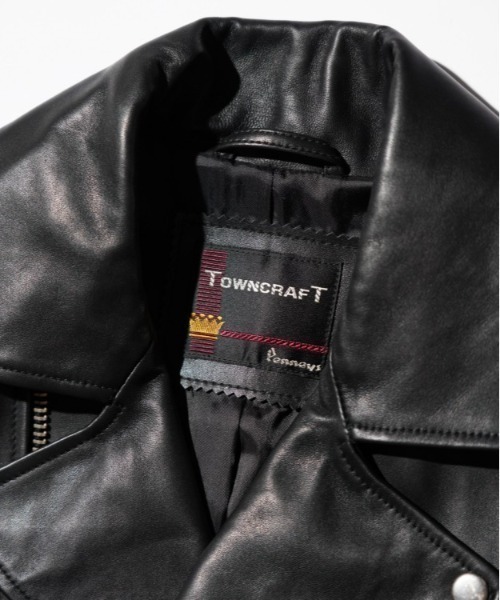 革ジャン ライダース 「TOWNCRAFT タウンクラフト」 LEATHER DOUBLE RIDERS　レザーライダースジャケット メンズの画像