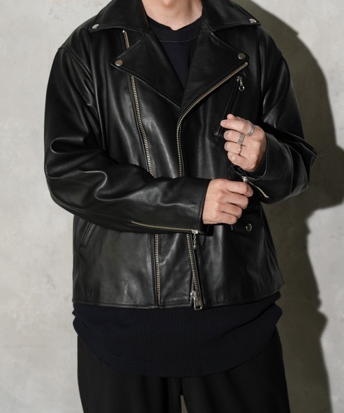 革ジャン ライダース 「TOWNCRAFT タウンクラフト」 LEATHER DOUBLE RIDERS　レザーライダースジャケット メンズの画像