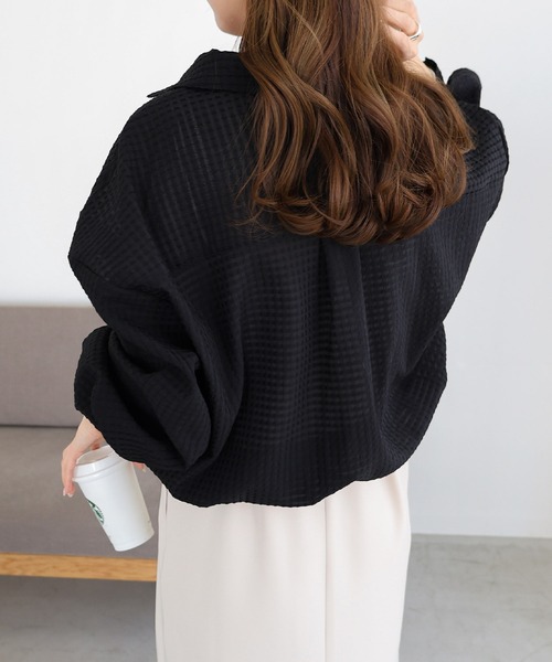 ★SALE picone シアーシャツジャケット セール】 ウールライトギャバジン シャツジャケット
