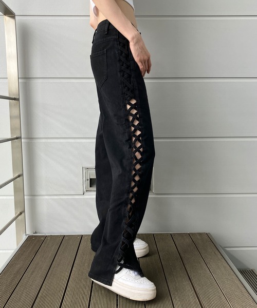 ifsixwasnine ストール装飾 レースアップ デニムパンツ　サイズ29 IF SIX WAS NINE レースアップパンツの通販 by M's shop｜ラクマ