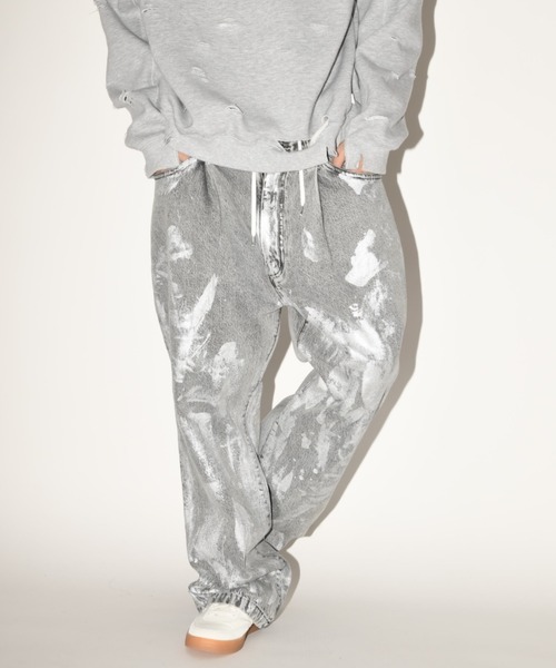 SUPERTHANKS（スーパーサンクス） ジーンズ シルバーペイント オーバー