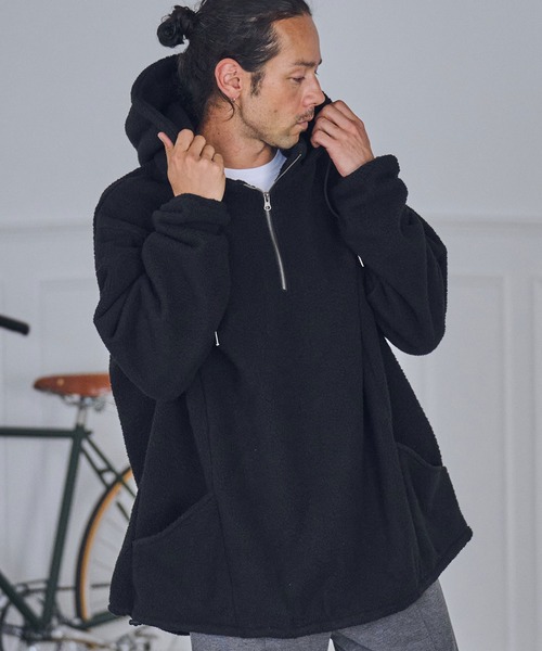 Man パーカー CAMBIO（カンビオ） パーカー mpa3572- ボアハーフジップパーカー